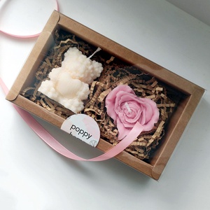 Szív szójaviasz gyertya box - otthon & életmód - gyertya, illat, aroma - aromalámpa - Meska.hu