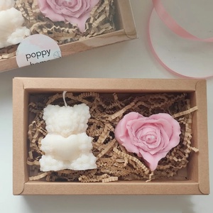 Szív szójaviasz gyertya box, Otthon & Életmód, Gyertya, illat, aroma, Aromalámpa, Gyertya-, mécseskészítés, MESKA