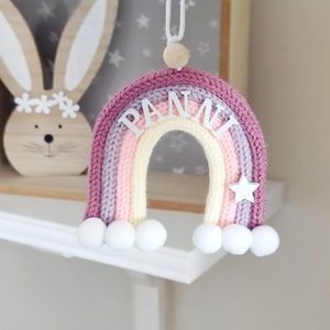 Mályvacukor szivárvány falidísz - névre szóló S - Meska.hu