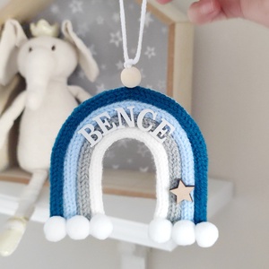 Óceán szivárvány falidísz - névre szóló S, Baba - mama, Babaszoba dekoráció, Babanév dekoráció, Kötés, MESKA