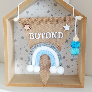  Szivárvány zászló - névre szóló - baba - mama - babaszoba dekoráció - babanév dekoráció - Meska.hu