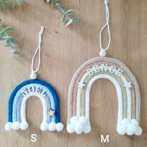 Mályvacukor szivárvány falidísz - névre szóló S - baba - mama - babaszoba dekoráció - babanév dekoráció - Meska.hu