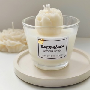 Bazsarózsa szójaviasz illatgyertya, Otthon & Életmód, Gyertya, illat, aroma, Gyertya, Gyertya-, mécseskészítés, MESKA