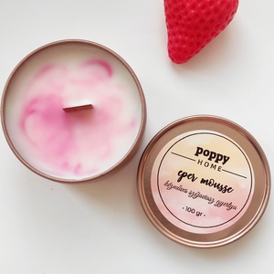 Eper mousse fa kanócos szójaviasz gyertya - otthon & életmód - gyertya, illat, aroma - gyertya - Meska.hu