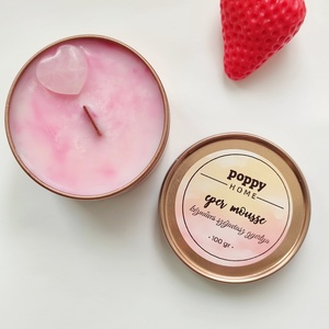 Eper mousse fa kanócos szójaviasz gyertya - otthon & életmód - gyertya, illat, aroma - gyertya - Meska.hu