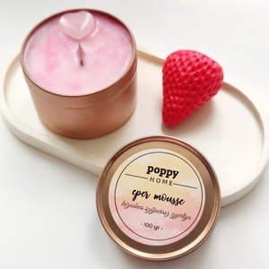 Eper mousse fa kanócos szójaviasz gyertya - otthon & életmód - gyertya, illat, aroma - gyertya - Meska.hu