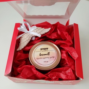 Fa kanócos szójaviasz gyertya karácsonyi ajándékdobozban, Otthon & Életmód, Gyertya, illat, aroma, Gyertya, Gyertya-, mécseskészítés, MESKA