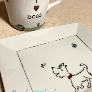 I love dog - reggeliző készlet, Otthon & Életmód, Konyhafelszerelés, tálalás, Tálalás, Tányér & Étkészlet, Kerámia, Festett tárgyak, MESKA