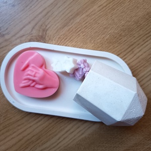 Prémium illatviasz szett kézműves porcelánpor tálkával és szárított virágos minivázával - otthon & életmód - dekoráció - asztal és polc dekoráció - asztaldísz - Meska.hu
