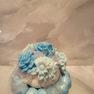 Elegáns kézműves illatviasz szett porcelánpor kaspóban és tálcán � Kézzel készült otthondekoráció - otthon & életmód - dekoráció - asztal és polc dekoráció - asztaldísz - Meska.hu