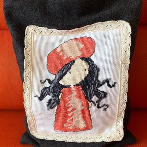 Táska, keresztszemes míntával hímzett - táska & tok - bevásárlás & shopper táska - shopper, textiltáska, szatyor - Meska.hu