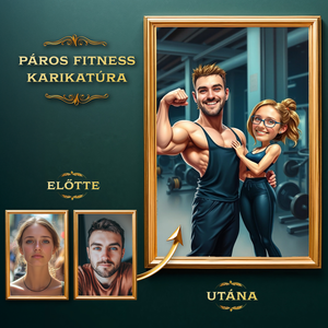 Páros Fitness Karikatúra a Fotódból (no.2), Művészet, Grafika & Illusztráció, Digitális, , MESKA