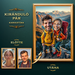 Kiránduló Pár Karikatúra a Fotódból (no.1) - Meska.hu