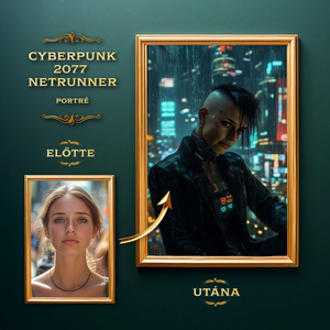 Cyberpunk 2077 Netrunner Portré a Fotódból (No.1), Ajándék Nőknek, Művészet, Grafika & Illusztráció, Digitális, Fotó, grafika, rajz, illusztráció, MESKA