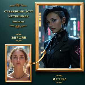 Cyberpunk 2077 Netrunner Portré a Fotódból (no.2), Ajándék Nőknek, Művészet, Grafika & Illusztráció, Digitális, Fotó, grafika, rajz, illusztráció, MESKA