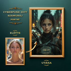 Személyre szabott Cyberpunk 2077 Szamuráj portré, Művészet, Grafika & Illusztráció, Digitális, , MESKA