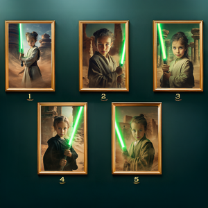 Egyedi Jedi kislány portré, Star Wars Ajándék lány gyereknek (no.1) - művészet - grafika & illusztráció - digitális - Meska.hu