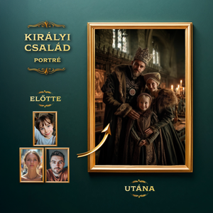 Középkori királyi családi portré a fotóitokból, Ajándék családoknak, Művészet, Grafika & Illusztráció, Digitális, Fotó, grafika, rajz, illusztráció, MESKA