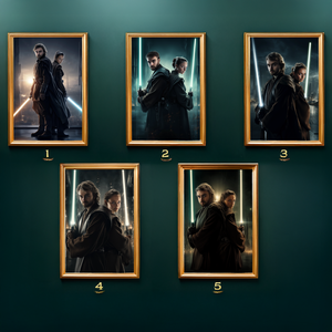Páros Jedi portré fotóból, Star Wars Ajándék pároknak (no.2) - művészet - grafika & illusztráció - digitális - Meska.hu