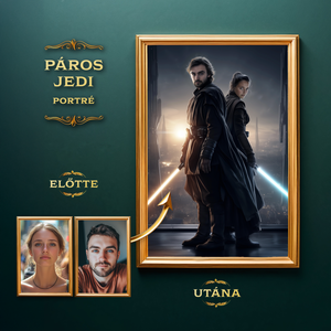 Páros Jedi portré fotóból, Star Wars Ajándék pároknak (no.2) - Meska.hu