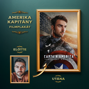 Amerika Kapitány Filmplakát a Fotódból, Művészet, Grafika & Illusztráció, Digitális, , MESKA