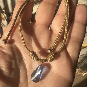 Karkötő kék üveggyönggyel - ékszer - karkötő - gyöngyös karkötő - Meska.hu