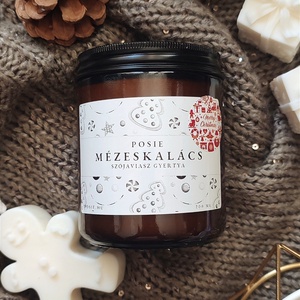 Mézeskalács szójaviasz illatgyertya - karácsony - karácsonyi lakásdekoráció - karácsonyi illatgyertya, mécses - Meska.hu