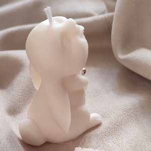 Aranyszívű fehér húsvéti nyuszi - otthon & életmód - gyertya, illat, aroma - gyertya - Meska.hu