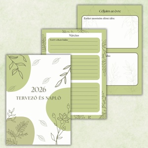 Oliva Napló és tervező 2026 - otthon & életmód - papír, írószer - jegyzetfüzet & napló - Meska.hu