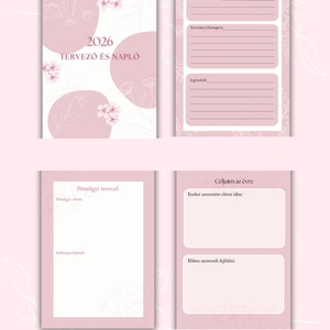 Pink napló és tervező 2026 - otthon & életmód - papír, írószer - jegyzetfüzet & napló - Meska.hu