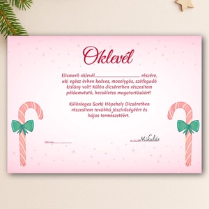 Mikulás levél és oklevél kislányoknak - karácsony - mikulás - mikulás ajándékok - Meska.hu