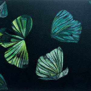 Zöld pillangók, Művészet, Festmény, Pasztell, Fotó, grafika, rajz, illusztráció, MESKA