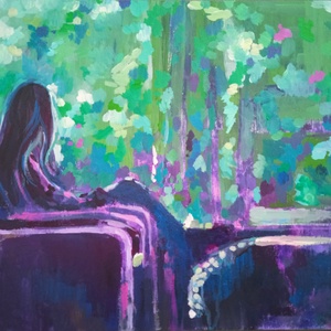 Zöld terasz, Művészet, Festmény, Akril, Festészet, Fotó, grafika, rajz, illusztráció, MESKA