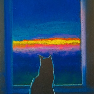 Cica naplementében - Meska.hu