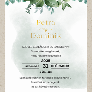 Viridiana Aurelia elegáns esküvői meghívó / digitális meghívó - esküvő - meghívó & kártya - meghívó - Meska.hu