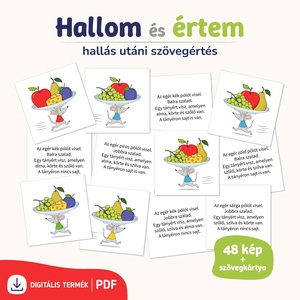 Hallom és értem � Nyomtatható, hallás utáni szövegértést fejlesztő csomag, Játék & Sport, Készségfejlesztő és Logikai játék, Oktató játékok, , MESKA