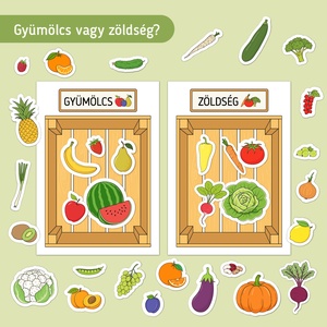 Zöldség-gyümölcs felfedező csomag - játék & sport - készségfejlesztő és logikai játék - oktató játékok - Meska.hu