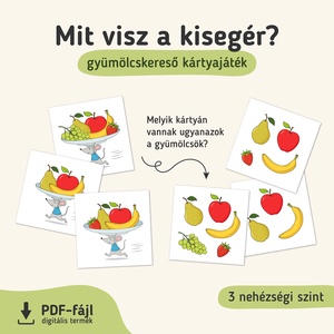 Mit visz a kisegér? � Gyümölcskereső és árnyékkereső kártyajáték, Játék & Sport, Készségfejlesztő és Logikai játék, Oktató játékok, Fotó, grafika, rajz, illusztráció, MESKA