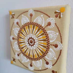 Mandala vászonkép - Vajszínű-barna-fehér - otthon & életmód - dekoráció - kép & falikép - vászonkép - Meska.hu