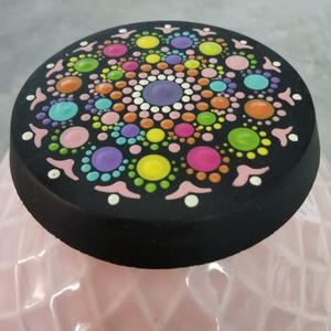 Gipszre festett mandala kő - Szivárvány - otthon & életmód - dekoráció - spiritualitás - mandala - Meska.hu