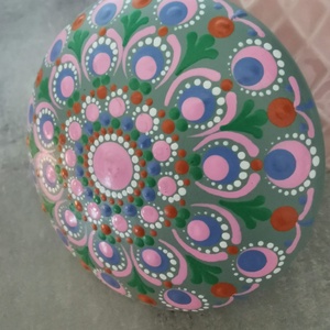 Gipszre festett nagy mandala kő - tavasz, Otthon & Életmód, Dekoráció, Spiritualitás, Mandala, Festett tárgyak, MESKA