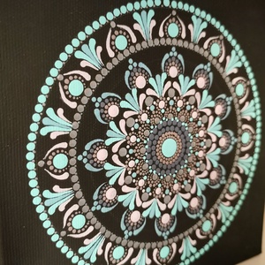 Mandala vászonkép - menta - otthon & életmód - dekoráció - kép & falikép - vászonkép - Meska.hu