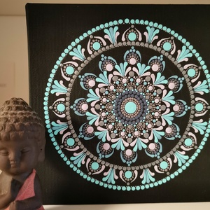 Mandala vászonkép - menta - otthon & életmód - dekoráció - kép & falikép - vászonkép - Meska.hu