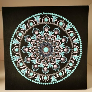 Mandala vászonkép - menta - otthon & életmód - dekoráció - kép & falikép - vászonkép - Meska.hu