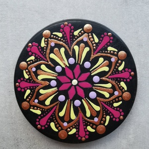 Gipszre festett mandala kő/hűtőmágnes - Többféle/1. - otthon & életmód - dekoráció - spiritualitás - mandala - Meska.hu
