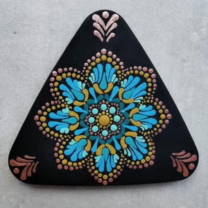 Gipszre festett mandala kő/hűtőmágnes - Többszínű/2. - otthon & életmód - dekoráció - spiritualitás - mandala - Meska.hu
