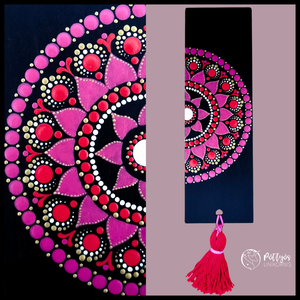 Fa alapra festett mandala könyvjelző - Pink, Könyv & Zene, Könyvjelző, Festett tárgyak, MESKA