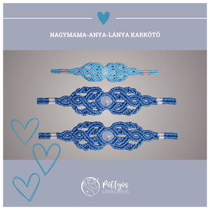 Mikromakramé nagymama-anya-lánya karkötő szett - Meska.hu