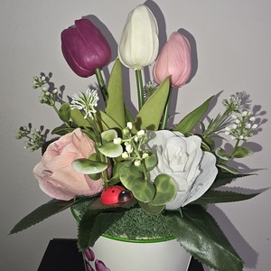 Anyák napi ajándék fém kaspóban, Otthon & Életmód, Dekoráció, Asztal és polc dekoráció, Asztaldísz, , MESKA