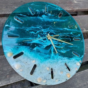 Tengeres epoxy falióra - otthon & életmód - dekoráció - fali és függő dekoráció - falióra & óra - Meska.hu